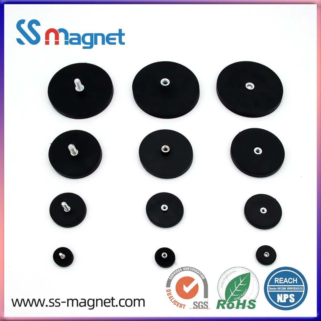 Neodymium NdFeB D88mm D66mm D32mmmagnetic Holder Rubber Coated Pot Magnet